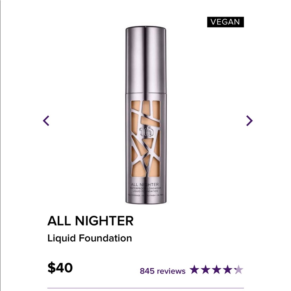 Urban Decay All Nighter Foundation SHADE 7.5
